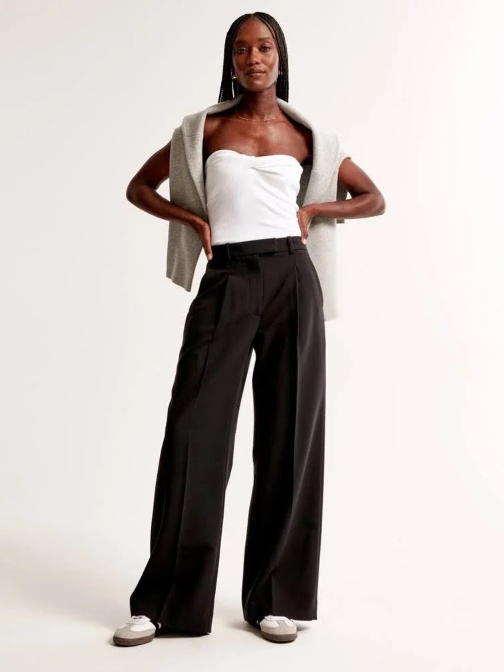 Abercrombie Harper Tailored Ultra Wide-leg Pant in Black Size 29 Long